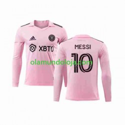 Camisola Inter Miami Lionel Messi 10 Homem Equipamento Primeiro 2023-2024 Manga Comprida